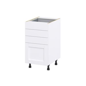 Hugo&Borg Rosemont 18 x 34.5 x 24.88 Glacier White Drawer Base Semi-Custom Cabinet