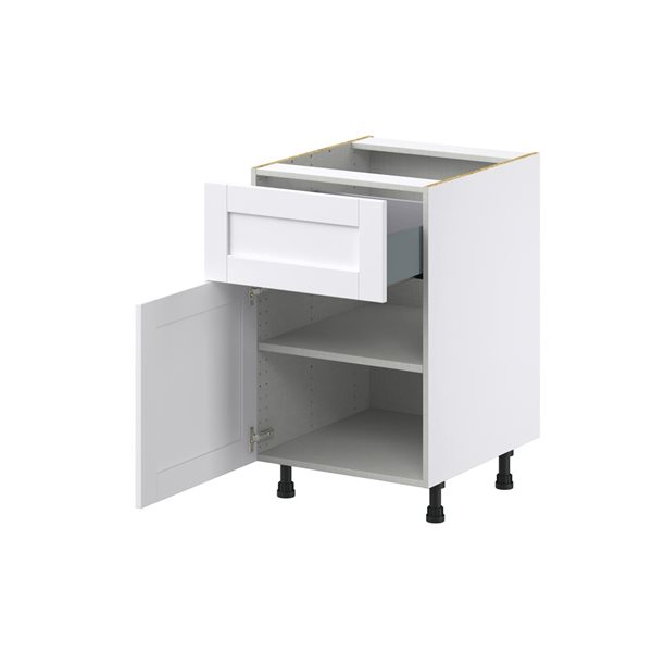 Hugo&Borg Rosemont 21 x 34.5 x 24.88 Glacier White Door And Drawer Base Semi-Custom Cabinet