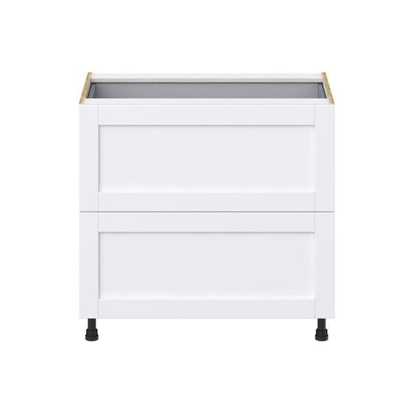 Hugo&Borg Rosemont 36 x 34.5 x 24.88 Glacier White Drawer Base Semi-Custom Cabinet