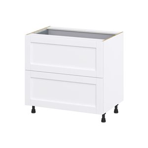 Hugo&Borg Rosemont 36 x 34.5 x 24.88 Glacier White Drawer Base Semi-Custom Cabinet