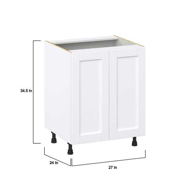 Hugo&Borg Rosemont 27 x 34.5 x 24.88 Glacier White Door And Drawer Base Semi-Custom Cabinet