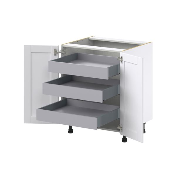 Hugo&Borg Rosemont 27 x 34.5 x 24.88 Glacier White Door And Drawer Base Semi-Custom Cabinet