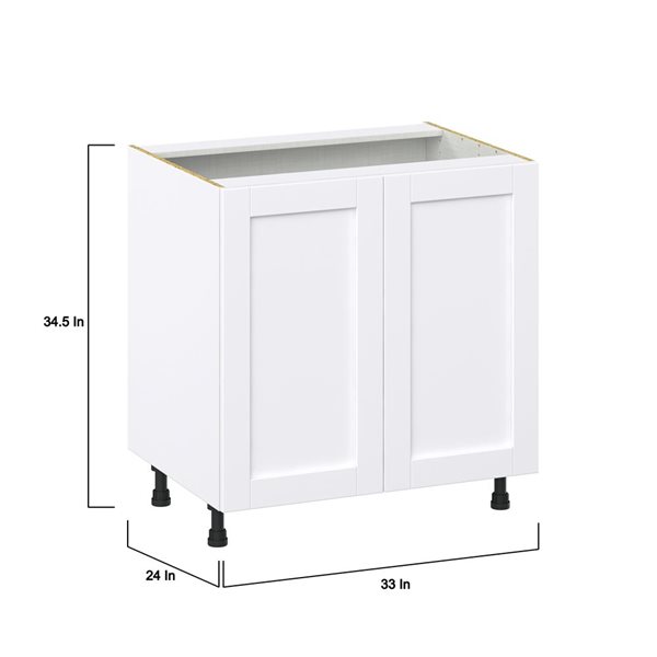 Hugo&Borg Rosemont 33 x 34.5 x 24.88 Glacier White Door Base Semi-Custom Cabinet