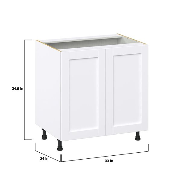 Hugo&Borg Rosemont 33 x 34.5 x 24.88 Glacier White Door Base Semi-Custom Cabinet