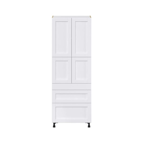 Hugo&Borg Rosemont 30 x 84.5 x 24.88 Glacier White Door And Drawer Pantry Semi-Custom Cabinet