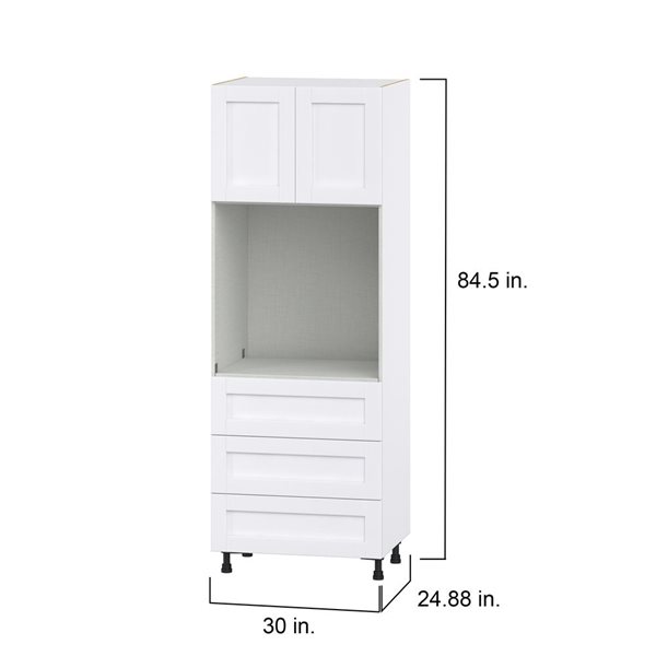 Hugo&Borg Rosemont 30 x 84.5 x 24.88 Glacier White Door And Drawer Pantry Semi-Custom Cabinet