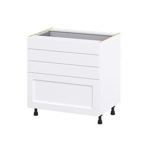 Hugo&Borg Rosemont 33 x 34.5 x 24.88 Glacier White Drawer Base Semi-Custom Cabinet