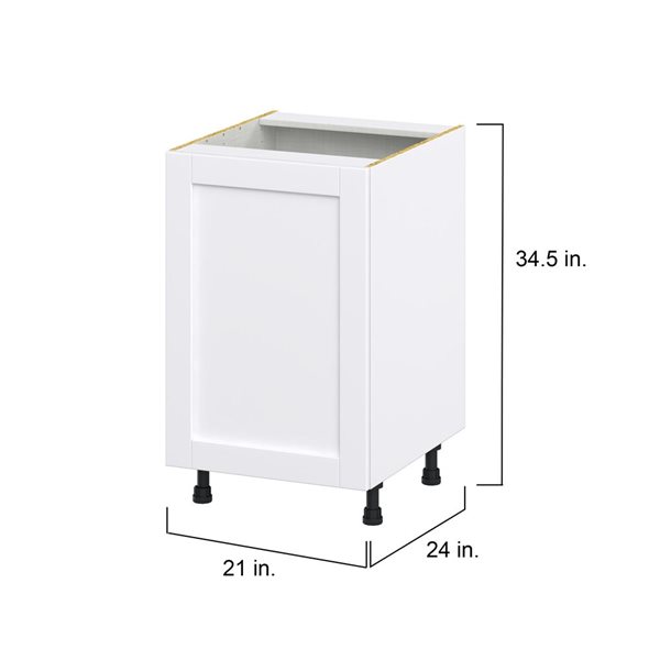 Hugo&Borg Rosemont 21 x 34.5 x 24.88 Glacier White Door Base Semi-Custom Cabinet
