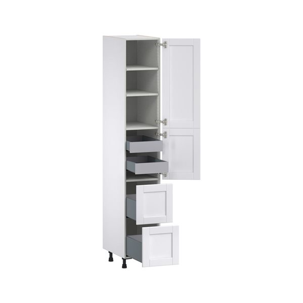 Hugo&Borg Rosemont 15 x 89.5 x 24.88 Glacier White Door And Drawer Pantry Semi-Custom Cabinet