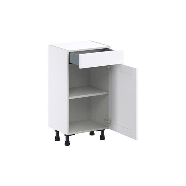 Hugo&Borg Rosemont 18 x 34.5 x 14.88 Glacier White Door And Drawer Base Semi-Custom Cabinet