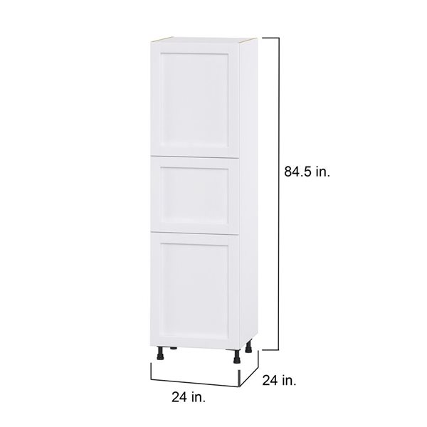 Hugo&Borg Rosemont 24 x 84.5 x 24.88 Glacier White Door Pantry Semi-Custom Cabinet