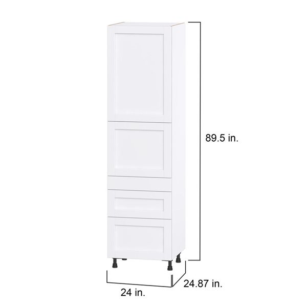 Hugo&Borg Rosemont 24 x 89.5 x 24.88 Glacier White Door And Drawer Pantry Semi-Custom Cabinet