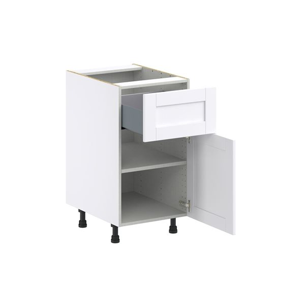 Hugo&Borg Rosemont 18 x 34.5 x 24.88 Glacier White Door And Drawer Base Semi-Custom Cabinet