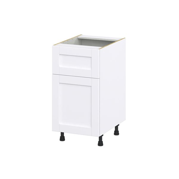 Hugo&Borg Rosemont 18 x 34.5 x 24.88 Glacier White Door And Drawer Base Semi-Custom Cabinet