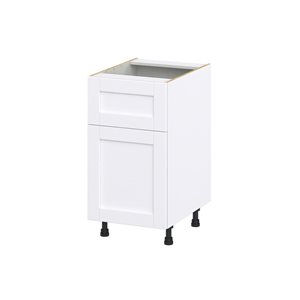 Hugo&Borg Rosemont 18 x 34.5 x 24.88 Glacier White Door And Drawer Base Semi-Custom Cabinet