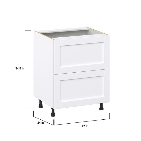 Hugo&Borg Rosemont 27 x 34.5 x 24.88 Glacier White Drawer Base Semi-Custom Cabinet