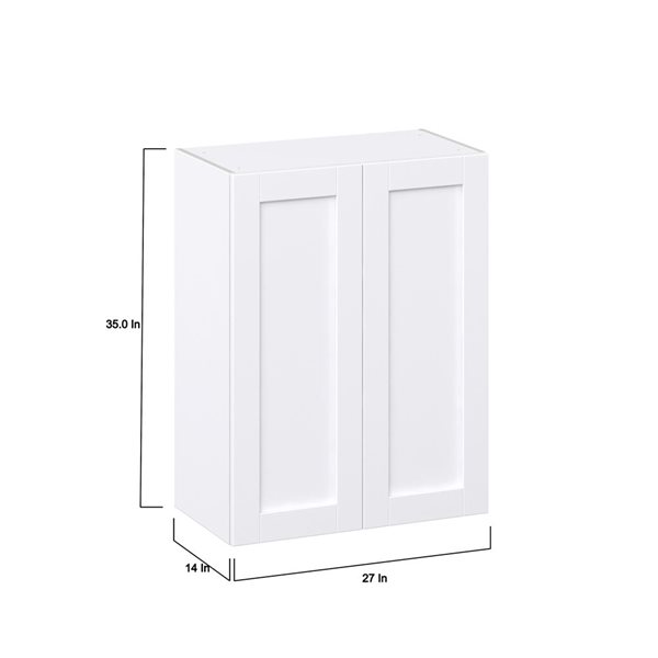 Hugo&Borg Rosemont 27 x 35 x 14.88 Glacier White Door Wall Semi-Custom Cabinet