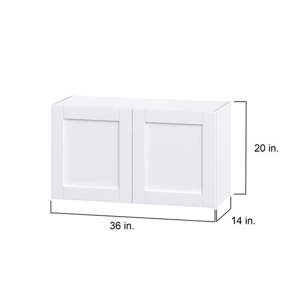 Hugo&Borg Rosemont 36 x 20 x 14.88 Glacier White Door Wall Semi-Custom Cabinet