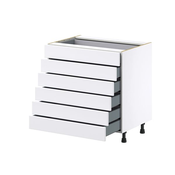 Hugo&Borg Rosemont 33 x 34.5 x 24.88 Glacier White Drawer Base Semi-Custom Cabinet