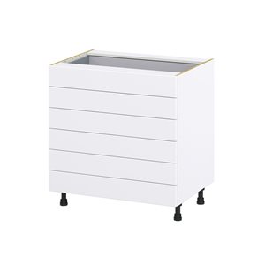 Hugo&Borg Rosemont 33 x 34.5 x 24.88 Glacier White Drawer Base Semi-Custom Cabinet