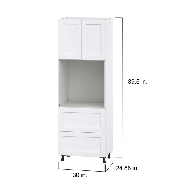 Hugo&Borg Rosemont 30 x 89.5 x 24.88 Glacier White Door And Drawer Pantry Semi-Custom Cabinet