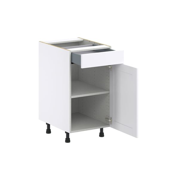 Hugo&Borg Rosemont 18 x 34.5 x 24.88 Glacier White Door And Drawer Base Semi-Custom Cabinet