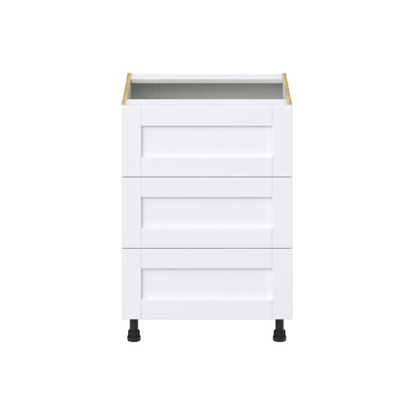 Hugo&Borg Rosemont 24 x 34.5 x 24.88 Glacier White Drawer Base Semi-Custom Cabinet