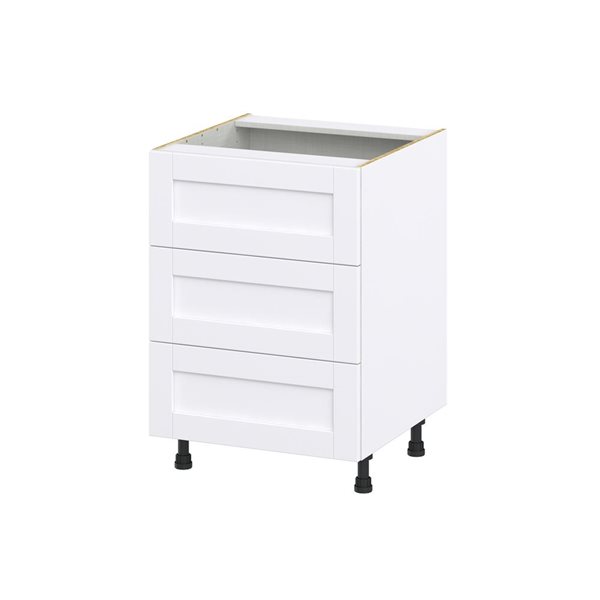 Hugo&Borg Rosemont 24 x 34.5 x 24.88 Glacier White Drawer Base Semi-Custom Cabinet