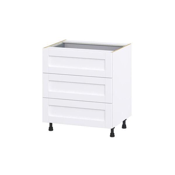 Hugo&Borg Rosemont 30 x 34.5 x 24.88 Glacier White Drawer Base Semi-Custom Cabinet