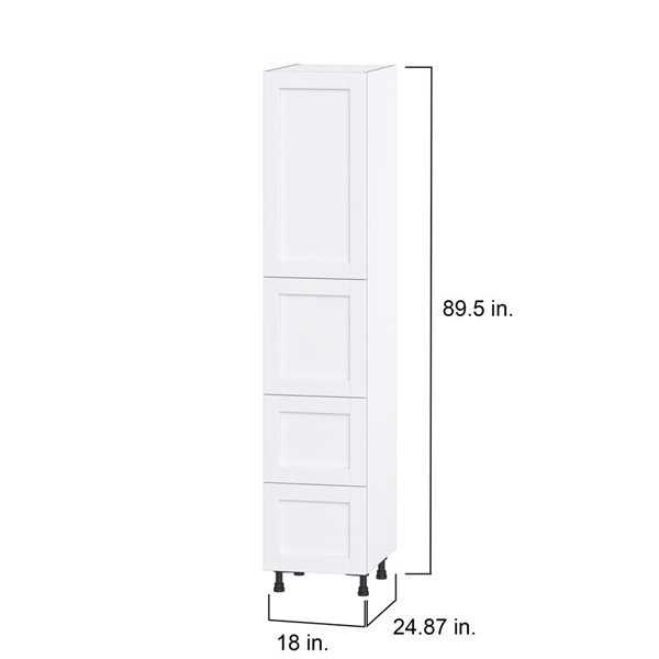 Hugo&Borg Rosemont 18 x 89.5 x 24.88 Glacier White Door And Drawer Pantry Semi-Custom Cabinet