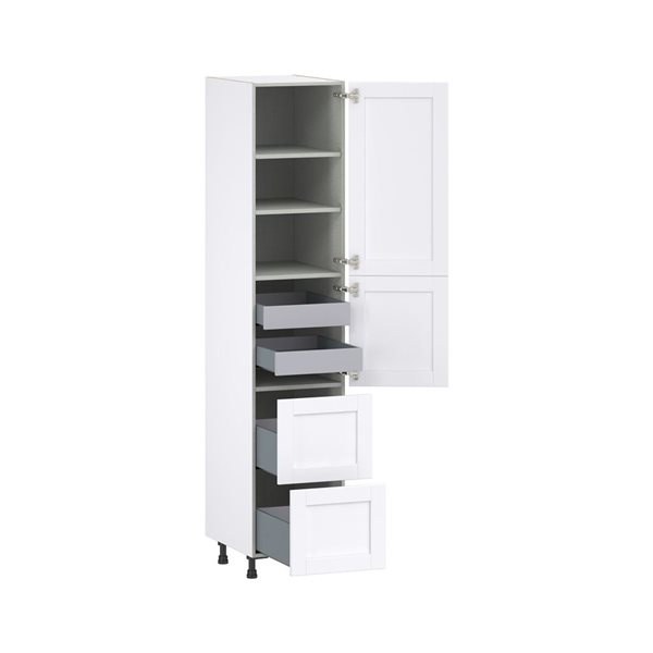 Hugo&Borg Rosemont 18 x 89.5 x 24.88 Glacier White Door And Drawer Pantry Semi-Custom Cabinet