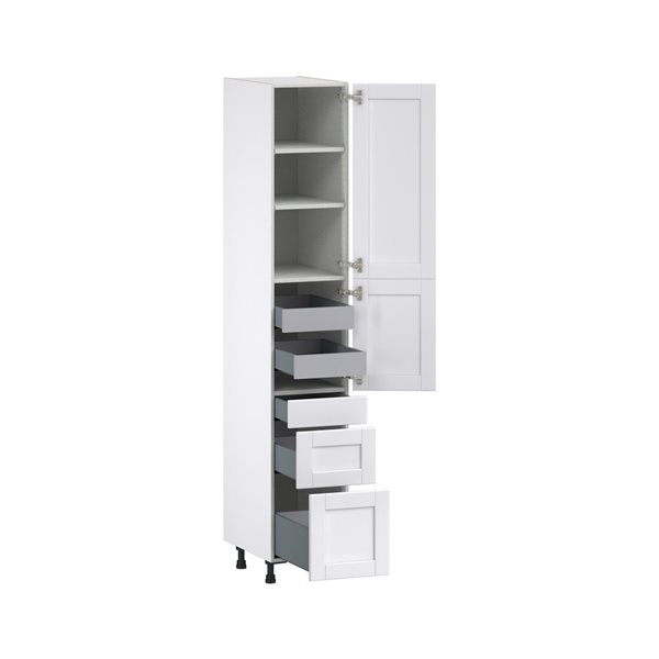 Hugo&Borg Rosemont 15 x 89.5 x 24.88 Glacier White Door And Drawer Pantry Semi-Custom Cabinet