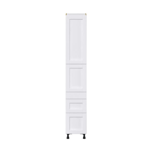 Hugo&Borg Rosemont 15 x 89.5 x 24.88 Glacier White Door And Drawer Pantry Semi-Custom Cabinet