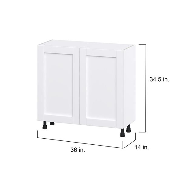 Hugo&Borg Rosemont 36 x 34.5 x 14.88 Glacier White Door Base Semi-Custom Cabinet