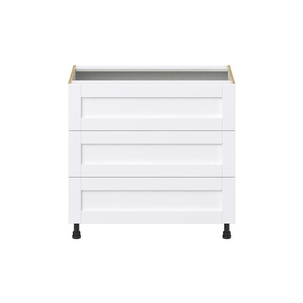 Hugo&Borg Rosemont 36 x 34.5 x 24.88 Glacier White Drawer Base Semi-Custom Cabinet