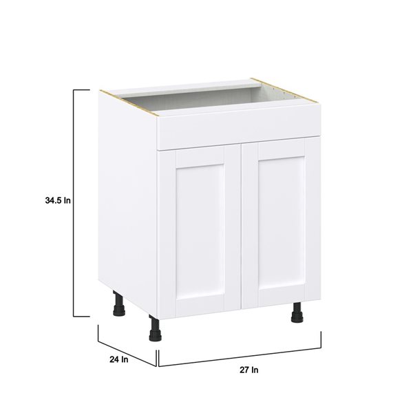 Hugo&Borg Rosemont 27 x 34.5 x 24.88 Glacier White Door And Drawer Base Semi-Custom Cabinet