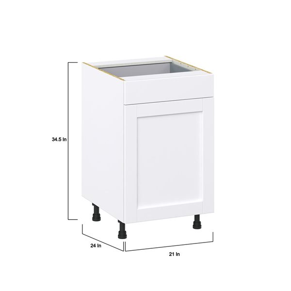 Hugo&Borg Rosemont 21 x 34.5 x 24.88 Glacier White Door And Drawer Base Semi-Custom Cabinet