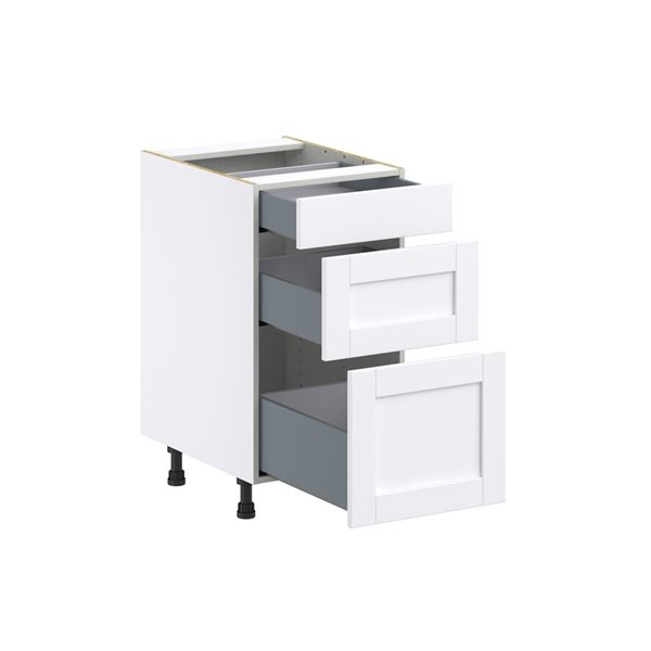 Hugo&Borg Rosemont 18 x 34.5 x 24.88 Glacier White Drawer Base Semi-Custom Cabinet