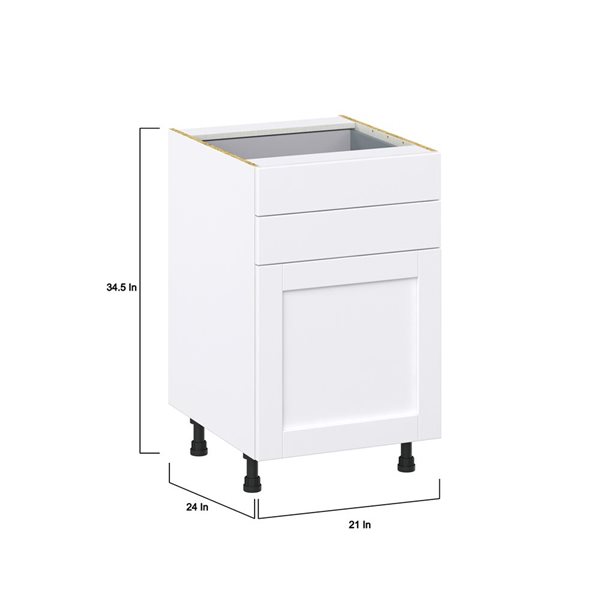 Hugo&Borg Rosemont 21 x 34.5 x 24.88 Glacier White Door And Drawer Base Semi-Custom Cabinet