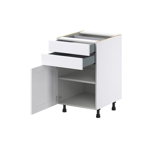 Hugo&Borg Rosemont 21 x 34.5 x 24.88 Glacier White Door And Drawer Base Semi-Custom Cabinet