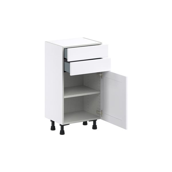 Hugo&Borg Rosemont 18 x 34.5 x 14.88 Glacier White Door And Drawer Base Semi-Custom Cabinet