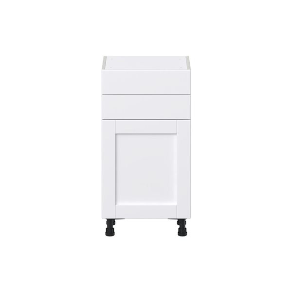 Hugo&Borg Rosemont 18 x 34.5 x 14.88 Glacier White Door And Drawer Base Semi-Custom Cabinet