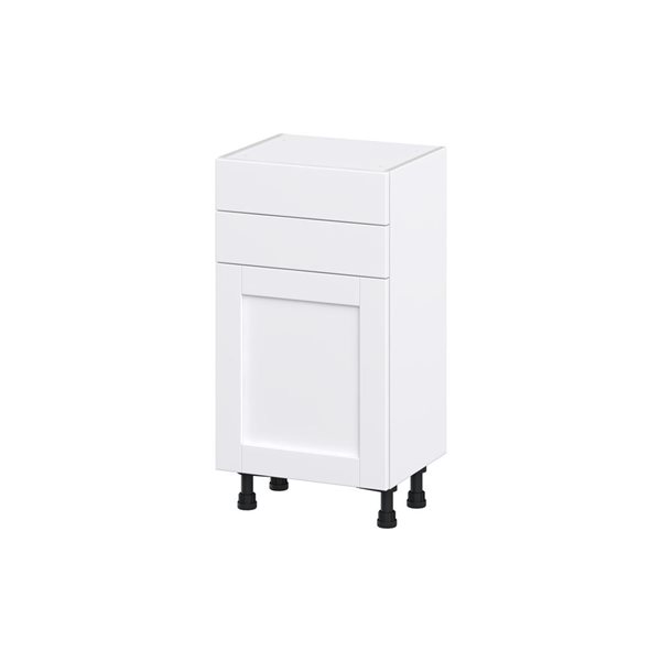 Hugo&Borg Rosemont 18 x 34.5 x 14.88 Glacier White Door And Drawer Base Semi-Custom Cabinet