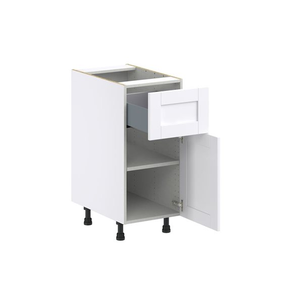 Hugo&Borg Rosemont 15 x 34.5 x 24.88 Glacier White Door And Drawer Base Semi-Custom Cabinet