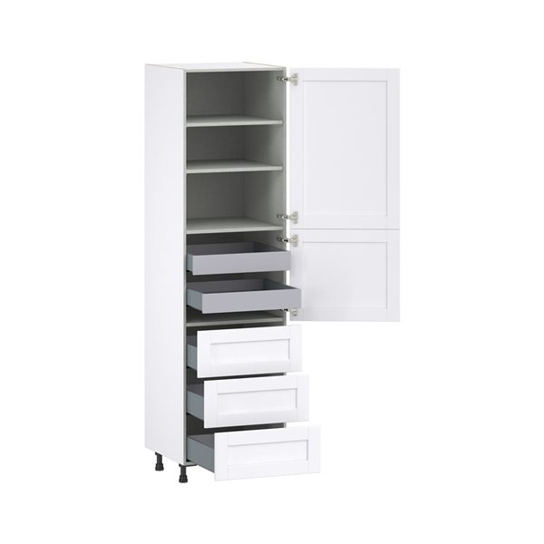 Hugo&Borg Rosemont 24 x 89.5 x 24.88 Glacier White Door And Drawer Pantry Semi-Custom Cabinet