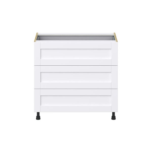 Hugo&Borg Rosemont 36 x 34.5 x 24.88 Glacier White Drawer Base Semi-Custom Cabinet