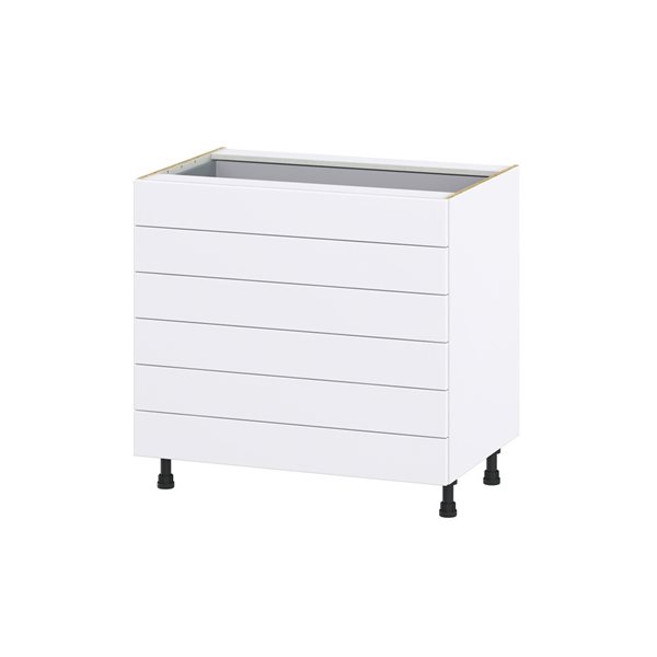 Hugo&Borg Rosemont 36 x 34.5 x 24.88 Glacier White Drawer Base Semi-Custom Cabinet