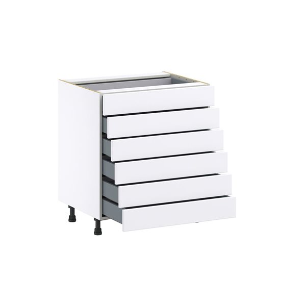 Hugo&Borg Rosemont 30 x 34.5 x 24.88 Glacier White Drawer Base Semi-Custom Cabinet