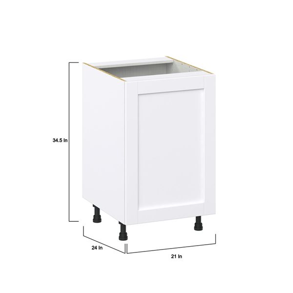 Hugo&Borg Rosemont 21 x 34.5 x 24.88 Glacier White Door And Drawer Base Semi-Custom Cabinet