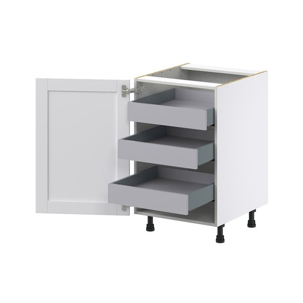 Hugo&Borg Rosemont 21 x 34.5 x 24.88 Glacier White Door And Drawer Base Semi-Custom Cabinet